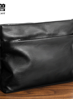 冷兽真皮男包单肩包男款横款商务休闲头层牛皮男士包包斜挎背包包