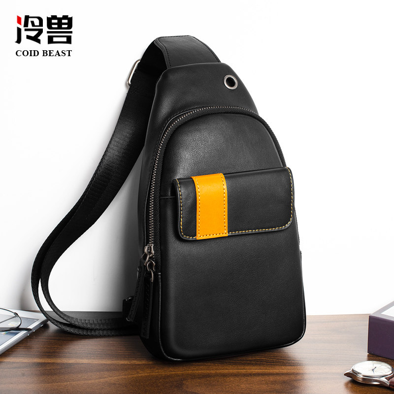 冷兽真皮男包胸包单肩包韩版商务休闲头层牛皮胸包男士包包斜挎包,箱包皮具/热销女包/男包,胸包,淘宝优惠券,粉丝福利购,淘宝优惠卷