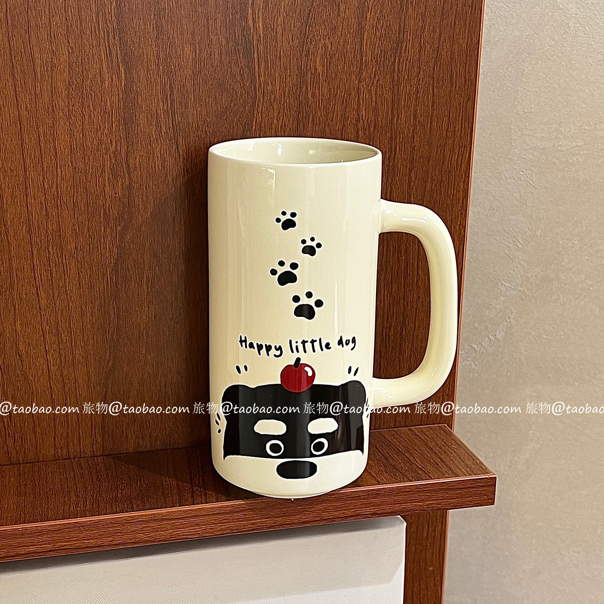 韩版雪瑞犬系列可爱单耳陶瓷马克杯情侣对杯家用水杯伴手礼盒