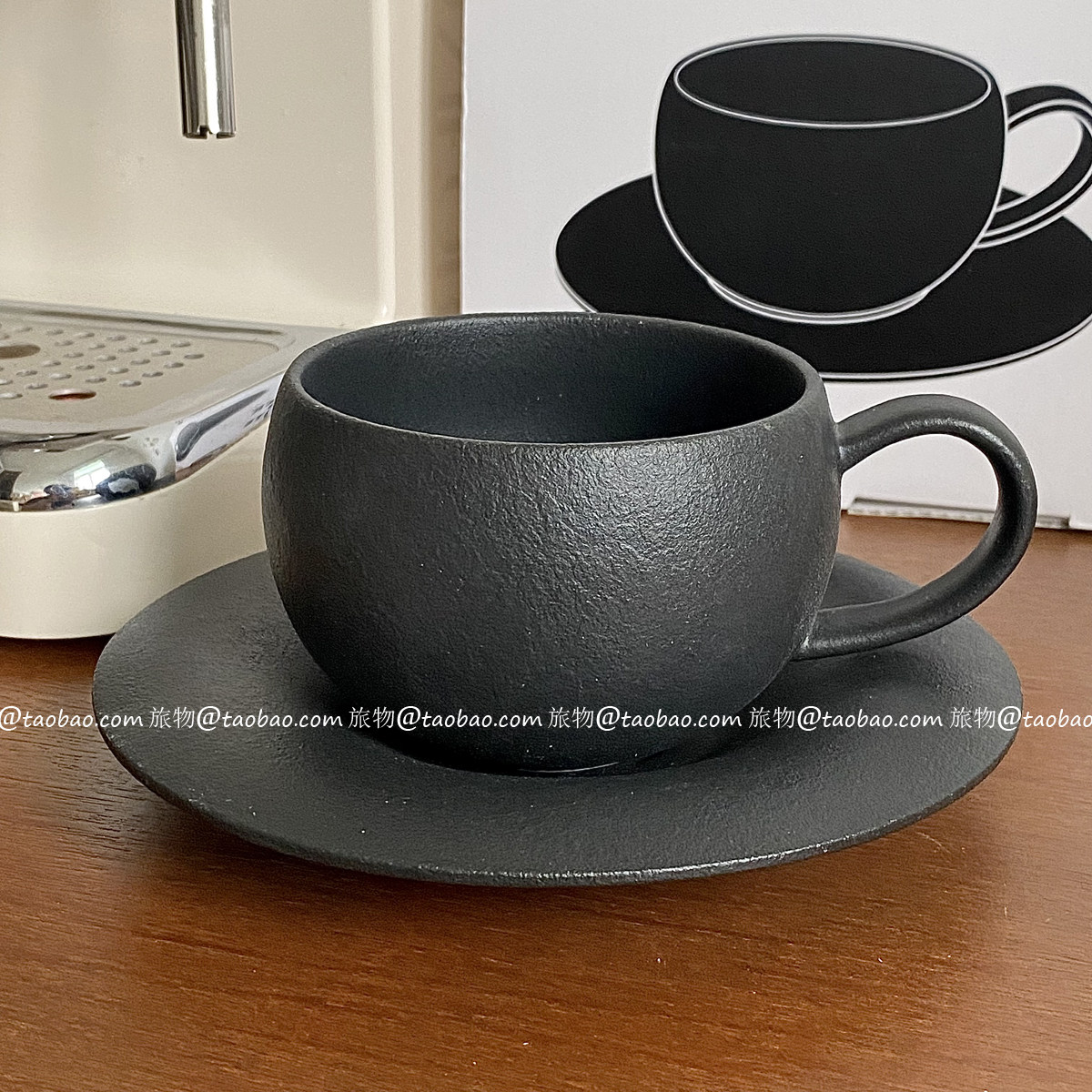 复古磨砂陶瓷杯蛋形咖啡杯碟拿铁拉花杯下午茶餐具送礼礼盒装