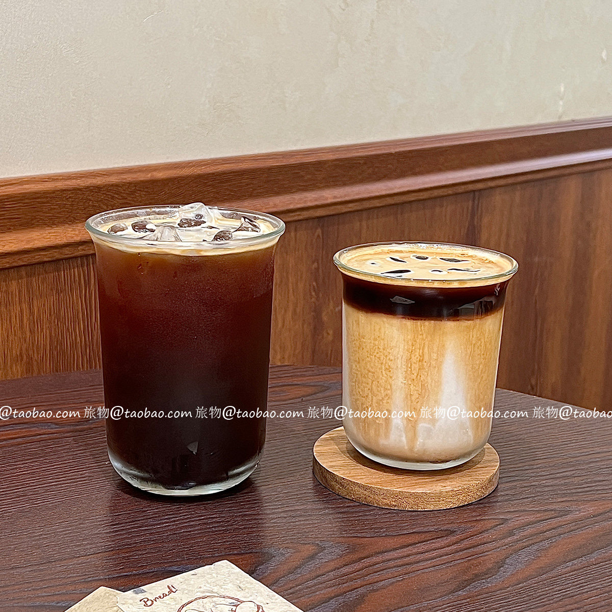 韩式ins简约风高透光身反口玻璃杯餐厅多用水杯家用冰美式咖啡杯图片
