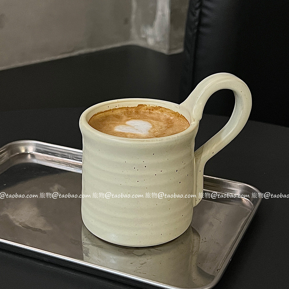 日式挂耳粗陶窑变陶瓷马克杯咖啡杯冷萃拿铁拉花杯小众茶水杯具