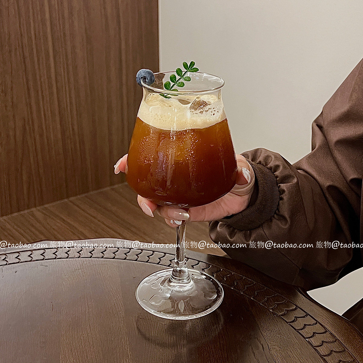 复古ins风玻璃杯红酒杯鸡尾酒杯