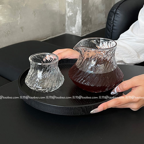 简约ins冰川纹高硼硅耐热玻璃杯