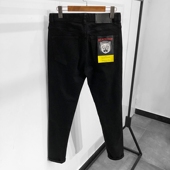 秋冬季 韩版 纯黑色棉弹牛仔裤 DH男装 男修身 小脚裤 弹力休闲牛仔长裤