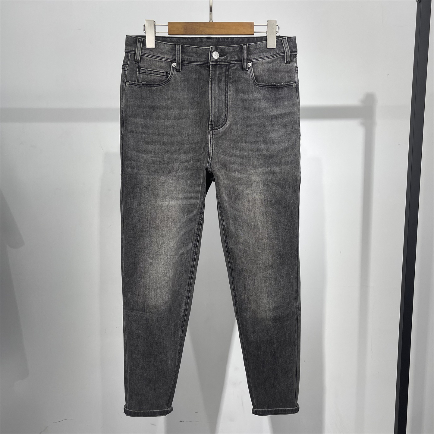 G系列秋冬季男士弹力棉厚挺水洗牛仔裤秋季小脚锥形裤九分半长裤