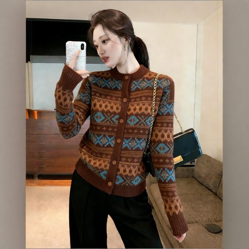 独特漂亮春装一整套韩系氛围感费尔岛提花针织开衫阔腿裤减龄套装,女装/女士精品,时尚套装,淘宝优惠券,粉丝福利购,淘宝优惠卷