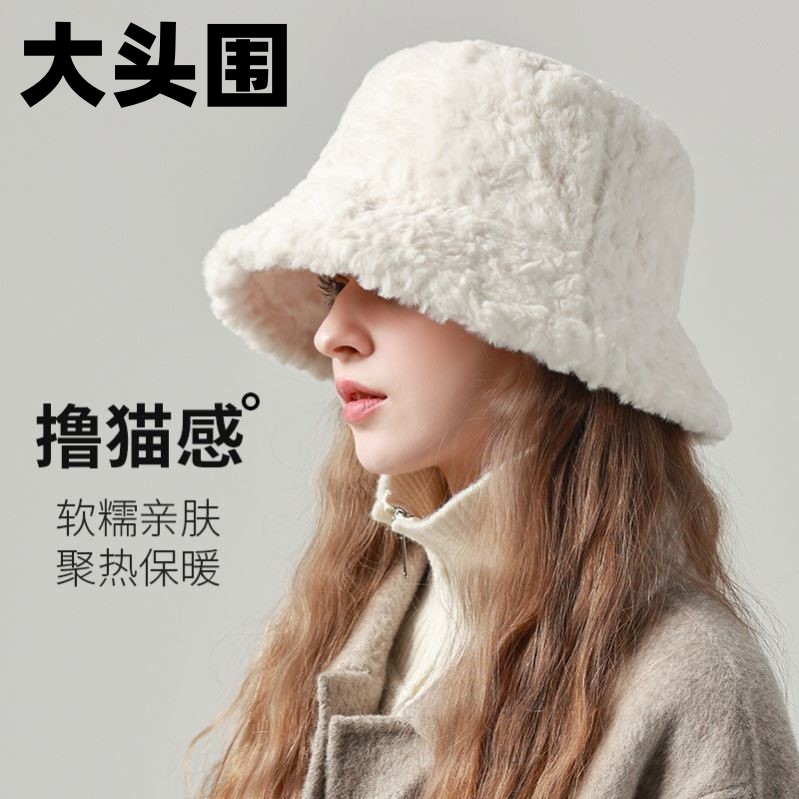 大头围渔夫帽女冬季新款