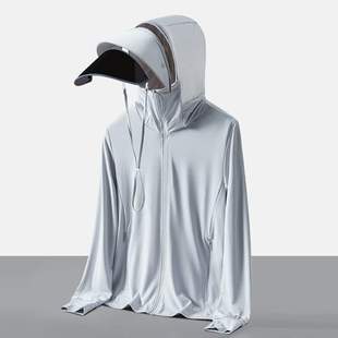 女防晒紫外线专用UPF50男女钓鱼 可拆卸衣女防帽檐户外{皮肤透气