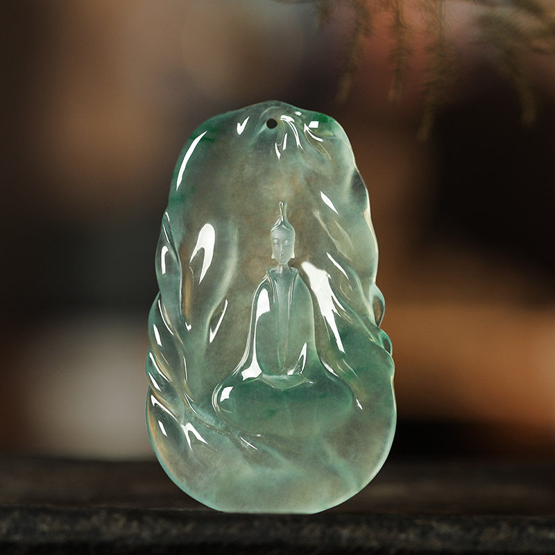 羊子珠宝 儒禅系列 | 定风波 大师御作 翡翠 艺术品典藏馆 雕件