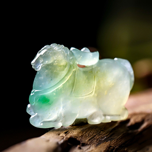 羊子珠宝 马上来财 老坑正冰种黄加绿翡翠唐马吊坠挂件F