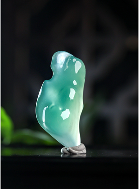 羊子珠宝 微云澹清夕 老坑高冰种湖水蓝起莹随形胶块吊坠GH