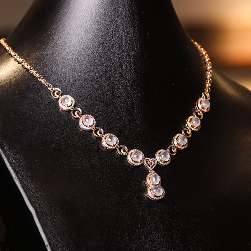 8.1羊子珠宝 海的女儿 唯美小藏级白玻璃种晚装链 翡翠项链,珠宝/钻石/翡翠,颈饰,淘宝优惠券,粉丝福利购,淘宝优惠卷