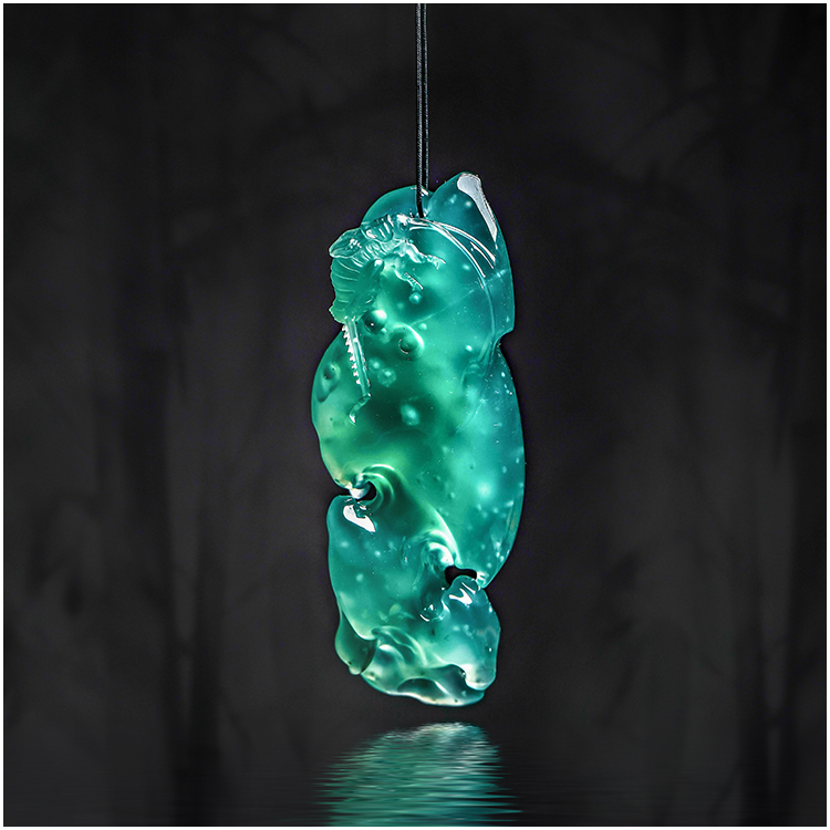 羊子珠宝天然翡翠湖水绿太湖石