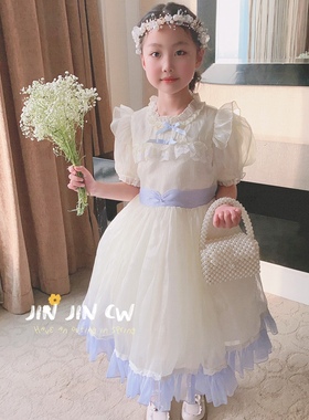 夏季夏款女童蓝色JIN JIN CW清新脱俗洛丽塔高品质公主裙