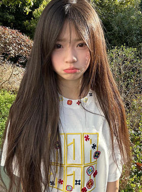 美式复古设计感图章刺绣白色短袖T恤女夏季潮牌宽松情侣半袖上衣