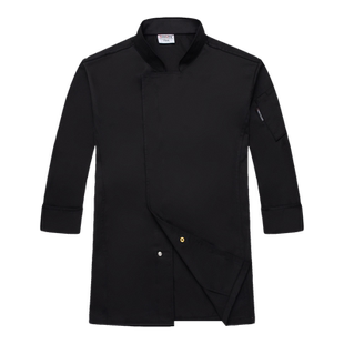 厨师工作服秋冬装长袖酒店餐厅会所后厨高档中袖西餐定制七分袖