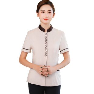 保洁工作服短袖饭店物业售楼部医院单位阿姨清洁户外保洁服大码女