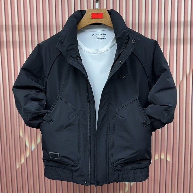 立领羽绒服轻薄短款男士夹克外套韩版修身百搭白鸭绒2026冬季新款