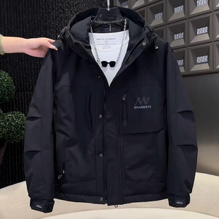 棉服男款冬季高级感2026新款连帽加棉加厚夹克男士外套保暖宽松潮