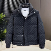 修身 韩版 潮流帅气保暖立领外套字母印花设计感 羽绒服短款 欧货男士