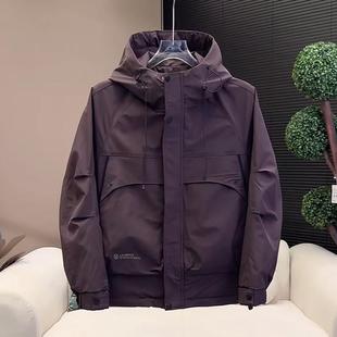 棉袄防寒保暖二棉服2025年新款 连帽夹棉冲锋衣工装 棉外套韩版 男士