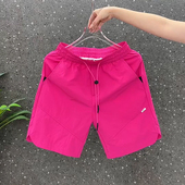 外穿短裤 衩速干海滩裤 薄款 子情侣款 男生夏季 宽松直筒大裤 裤 五分裤