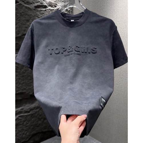 短袖t恤男2026新款钢印扎染体恤