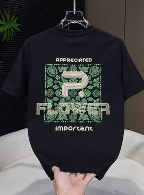 美式潮牌印花短袖T恤男