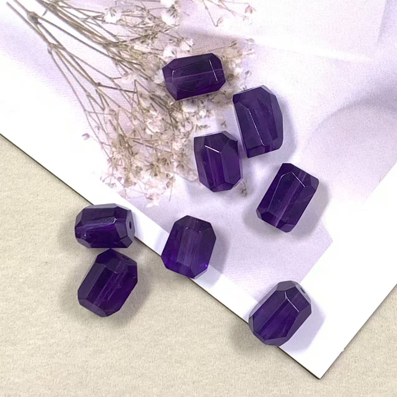 紫水晶单株散珠随形配珠