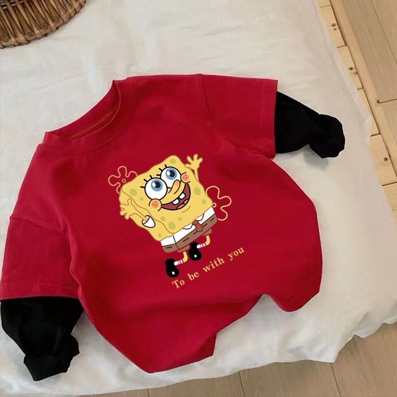 儿童长袖T恤春秋韩版假两件上衣