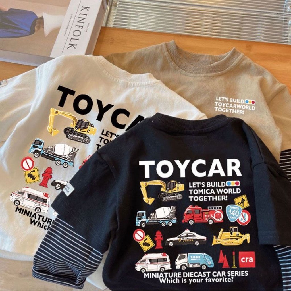 韩版童装男童长袖假两件T恤春秋新款中小童汽车印花打底衫上衣潮,童装/婴儿装/亲子装,T恤,淘宝优惠券,粉丝福利购,淘宝优惠卷