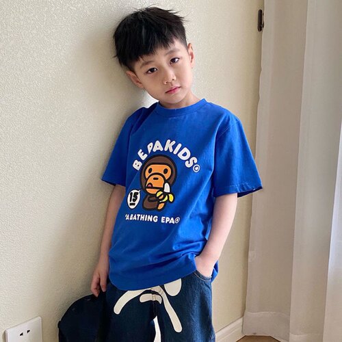 中小童夏季日系字母印花短袖T恤