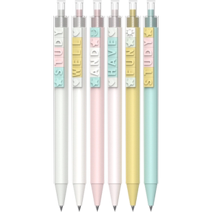 晨光拼拼乐字母笔DIY按动笔黑色中性笔0.5mm学生用文具闺蜜笔情侣笔一对定制笔好好学习好好玩系列网红玩具笔