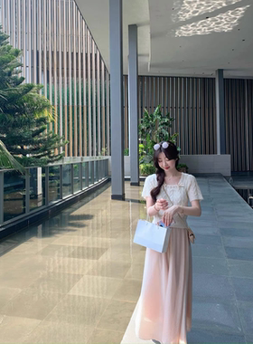 甜心糖果屋 马海毛羊毛麻花针织衫女春装新款显瘦短袖上衣