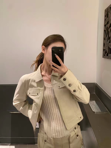 实穿工装复古短夹克女春夏新品时尚休闲牛仔外套