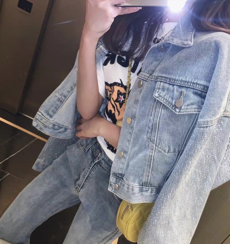 秋季新款女装蓝色牛仔外套女宽松长袖春秋外套