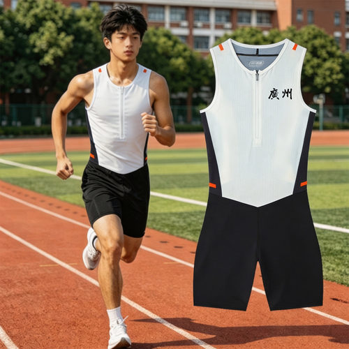 专业田径服套装体育生连体训练服跑步背心短弹体考比赛服速干定制