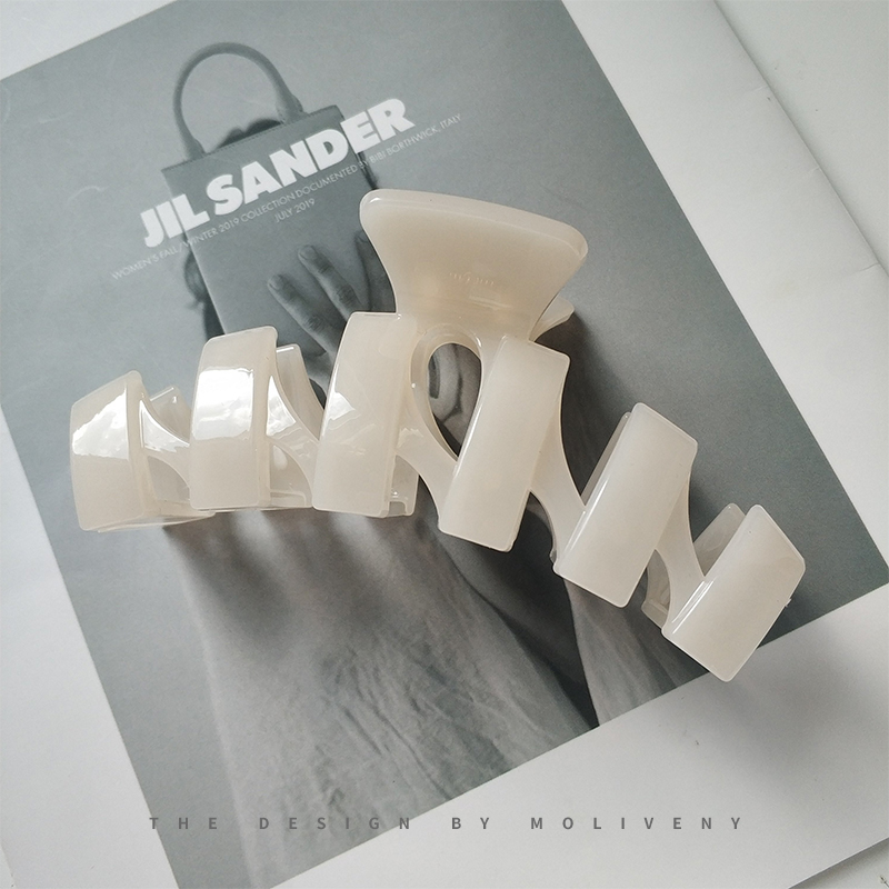 抓夹简约时尚波浪鲨鱼夹超大号