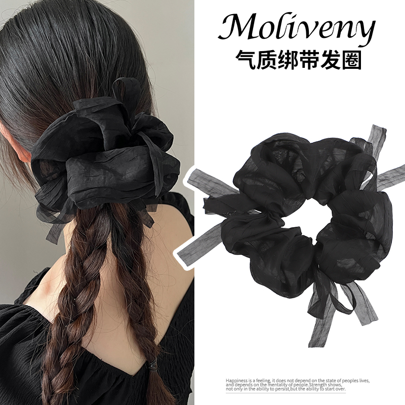时尚网纱蝴蝶结高弹力大肠发圈
