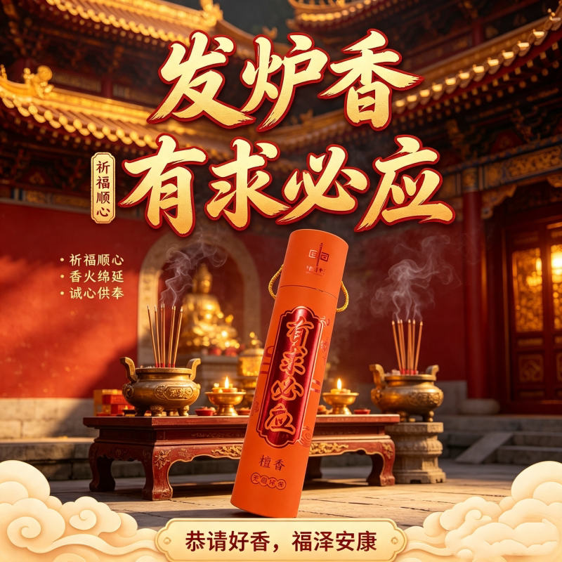 黄金发炉无烟天然招财供佛线香