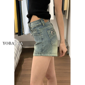 胖mm显瘦弹力a字热裤 复古高腰牛仔短裤 梨型身材大码 新款 子 女夏季