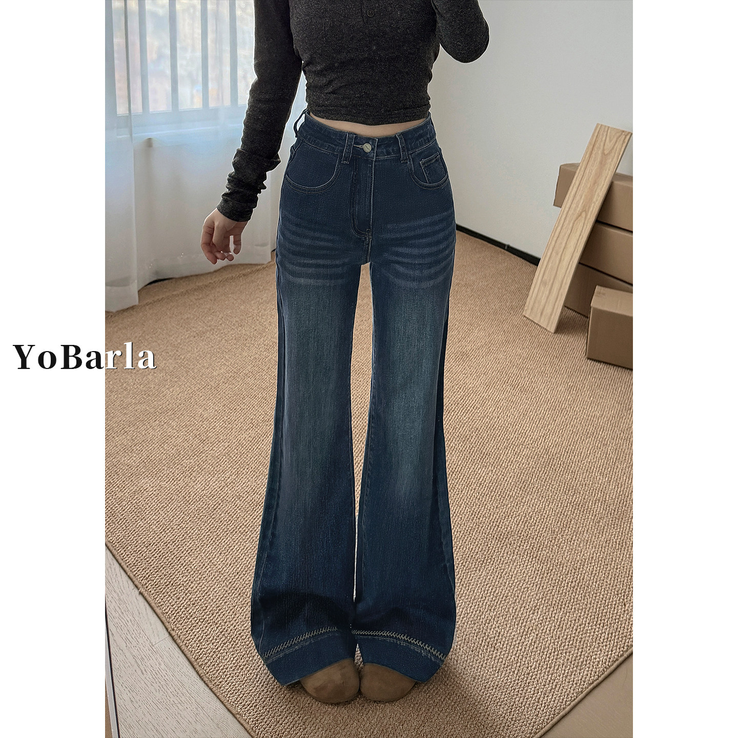 复古不贴腿微喇牛仔裤女冬季加绒胖mm大码梨型身材显瘦喇叭马蹄裤,女装/女士精品,牛仔裤,淘宝优惠券,粉丝福利购,淘宝优惠卷