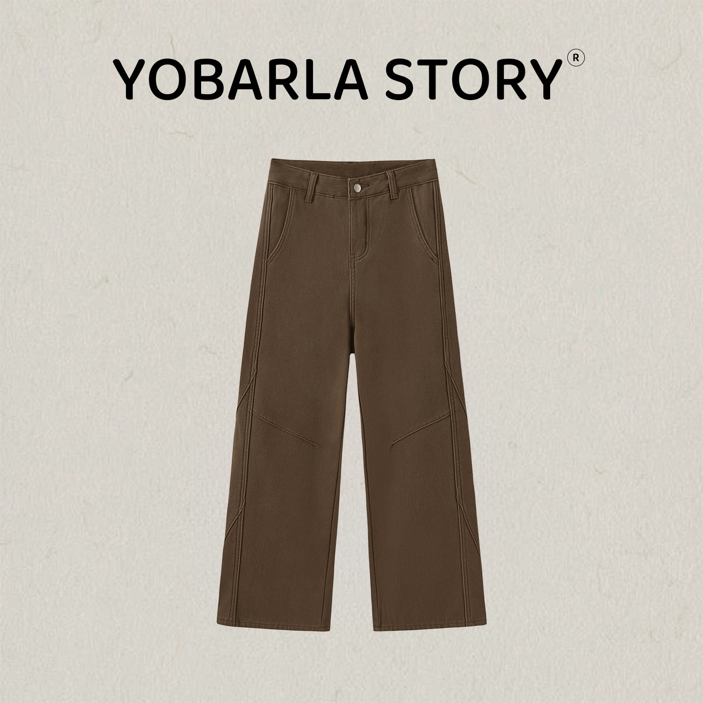 美式复古棕色阔腿牛仔裤女冬季加绒胖mm大码宽松垂感显瘦直筒裤子,女装/女士精品,牛仔裤,淘宝优惠券,粉丝福利购,淘宝优惠卷