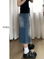 American wide-leg denim capsized pants for women in summer, a new style. Loose and slimming, pear-shaped figure straight-leg shorts thumbnail 3
