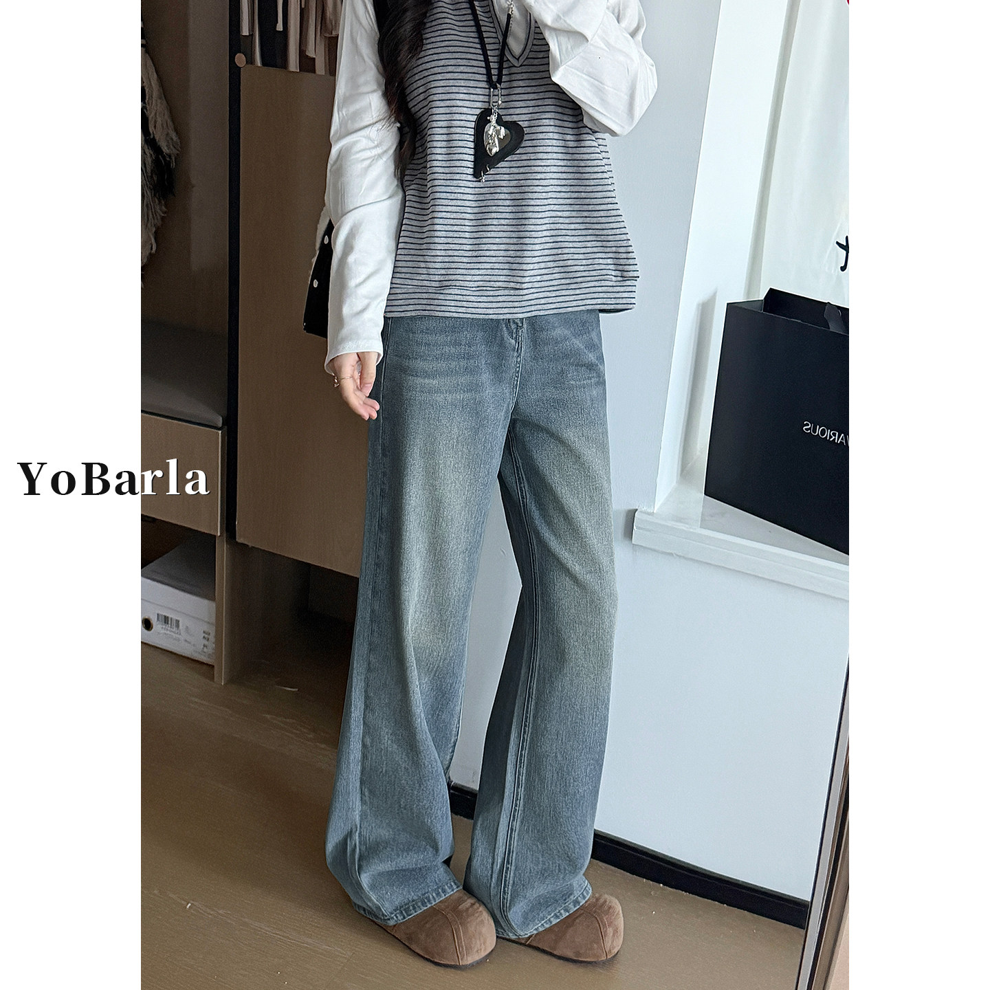 复古窄版直筒牛仔裤女冬季加绒大码胖mm高腰垂感宽松显瘦阔腿裤子,女装/女士精品,牛仔裤,淘宝优惠券,粉丝福利购,淘宝优惠卷