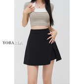 黑色高腰西装 胖mm包臀显瘦a字梨型身材半身裙子 大码 短裙裤 女夏季