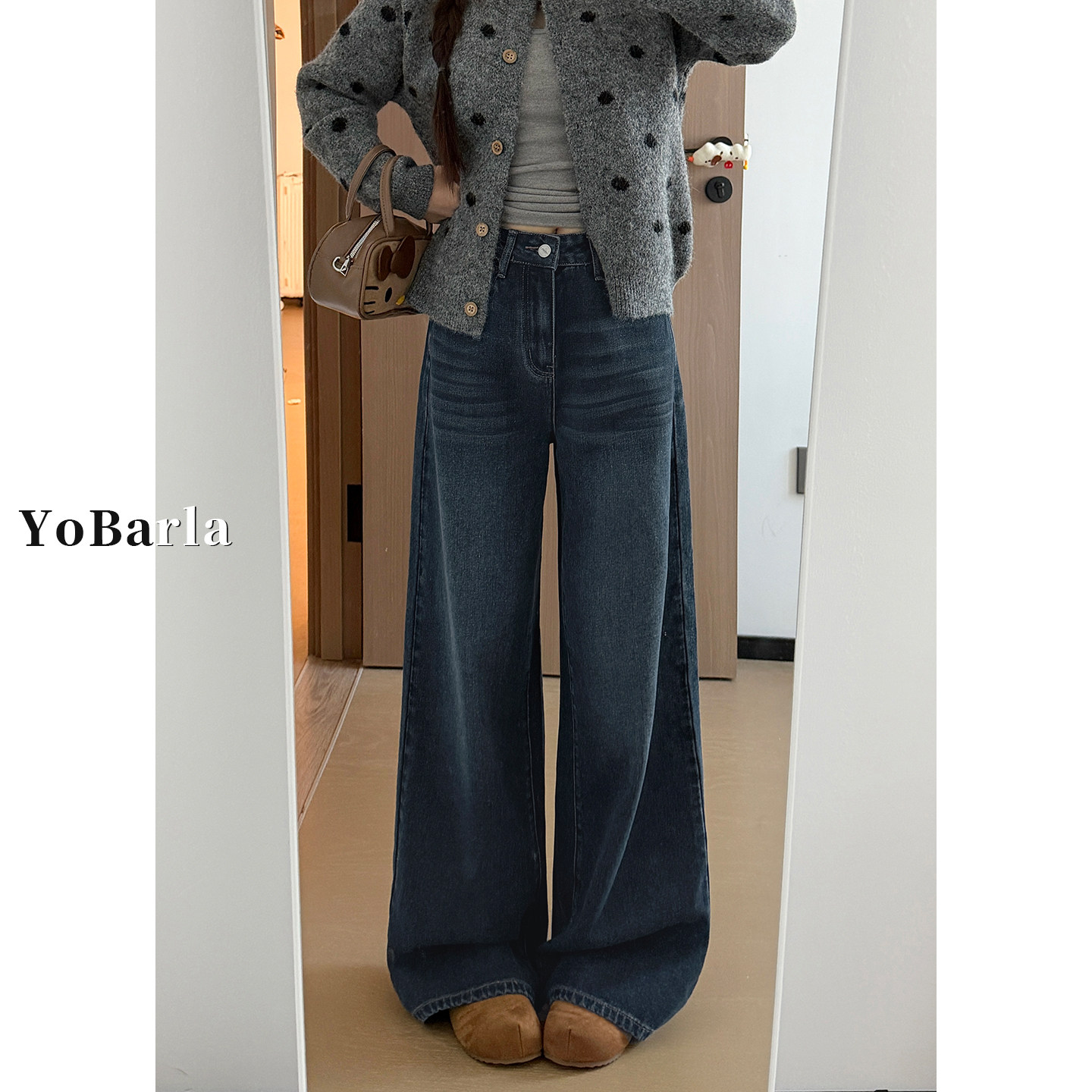 谁穿谁好看，百搭显瘦阔腿牛仔裤