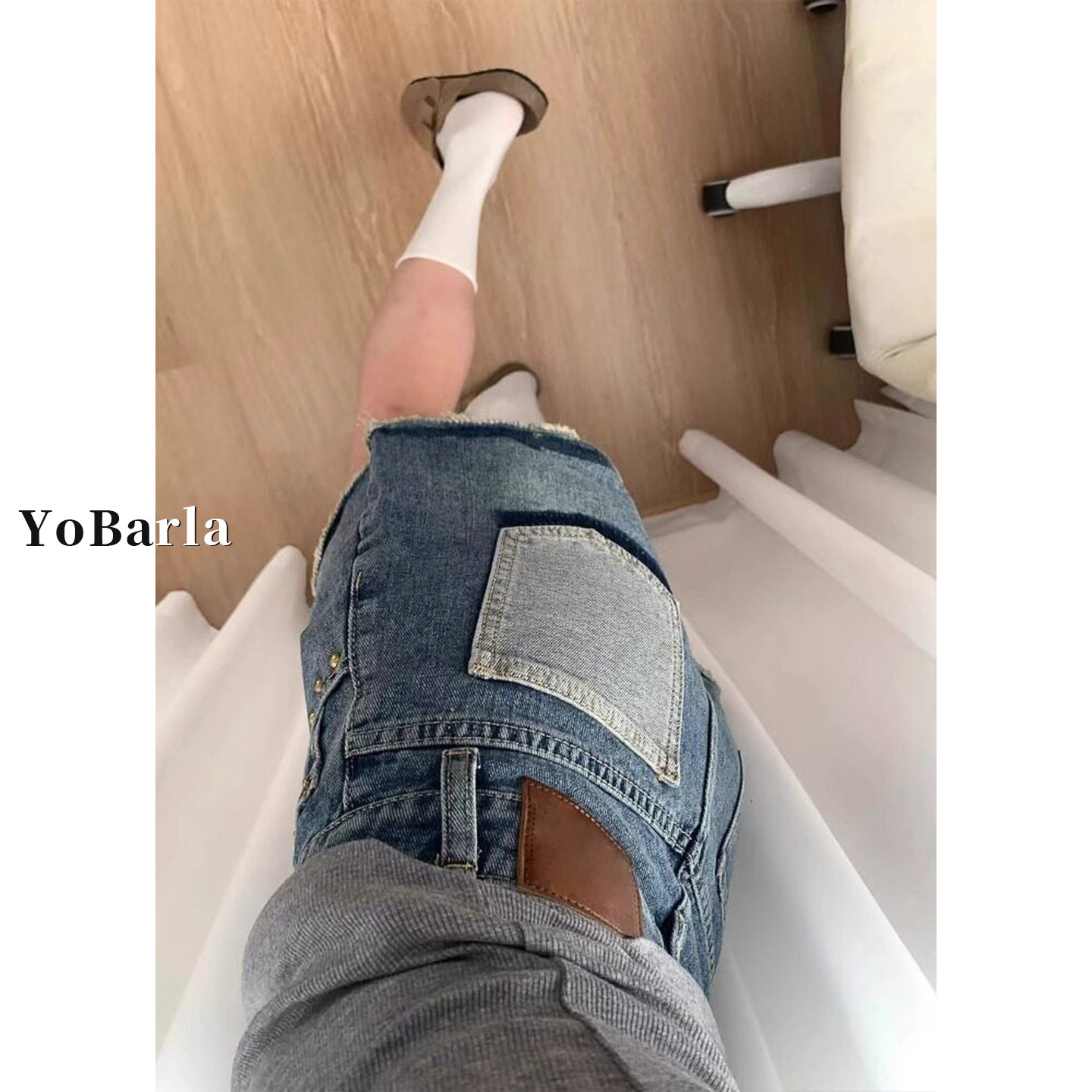 美式毛边牛仔短裤女夏薄款胖mm大码宽松显瘦梨形身材高腰a字热裤