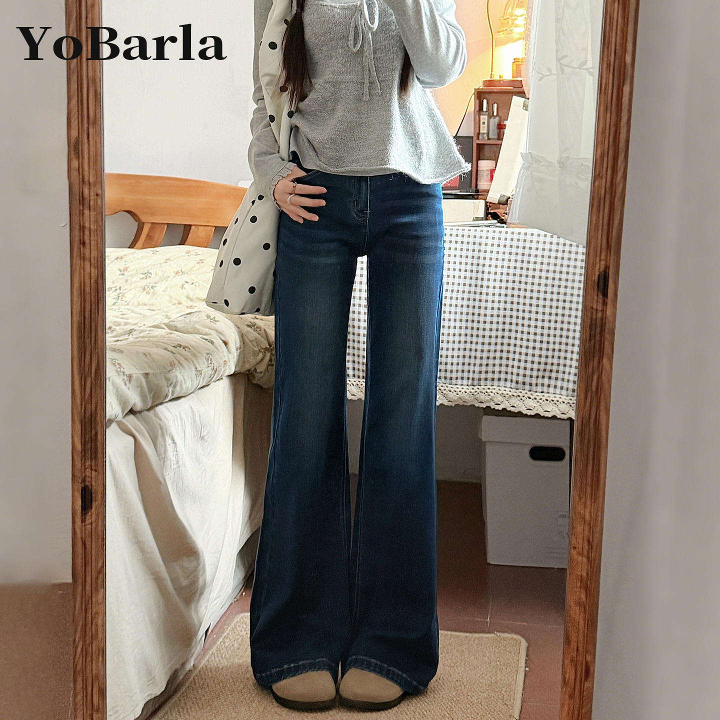 专治腿粗，不挑腿型的微喇牛仔裤